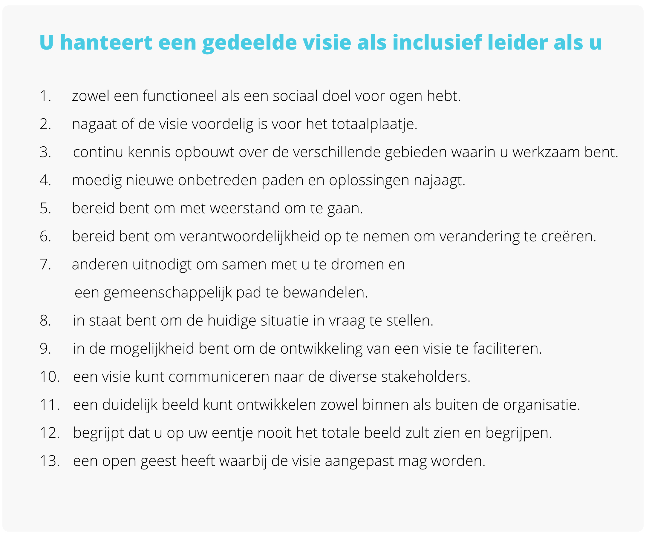 Inclusief leiderschap: een gedeelde visie Inclusief leiderschap: een gedeelde visie
