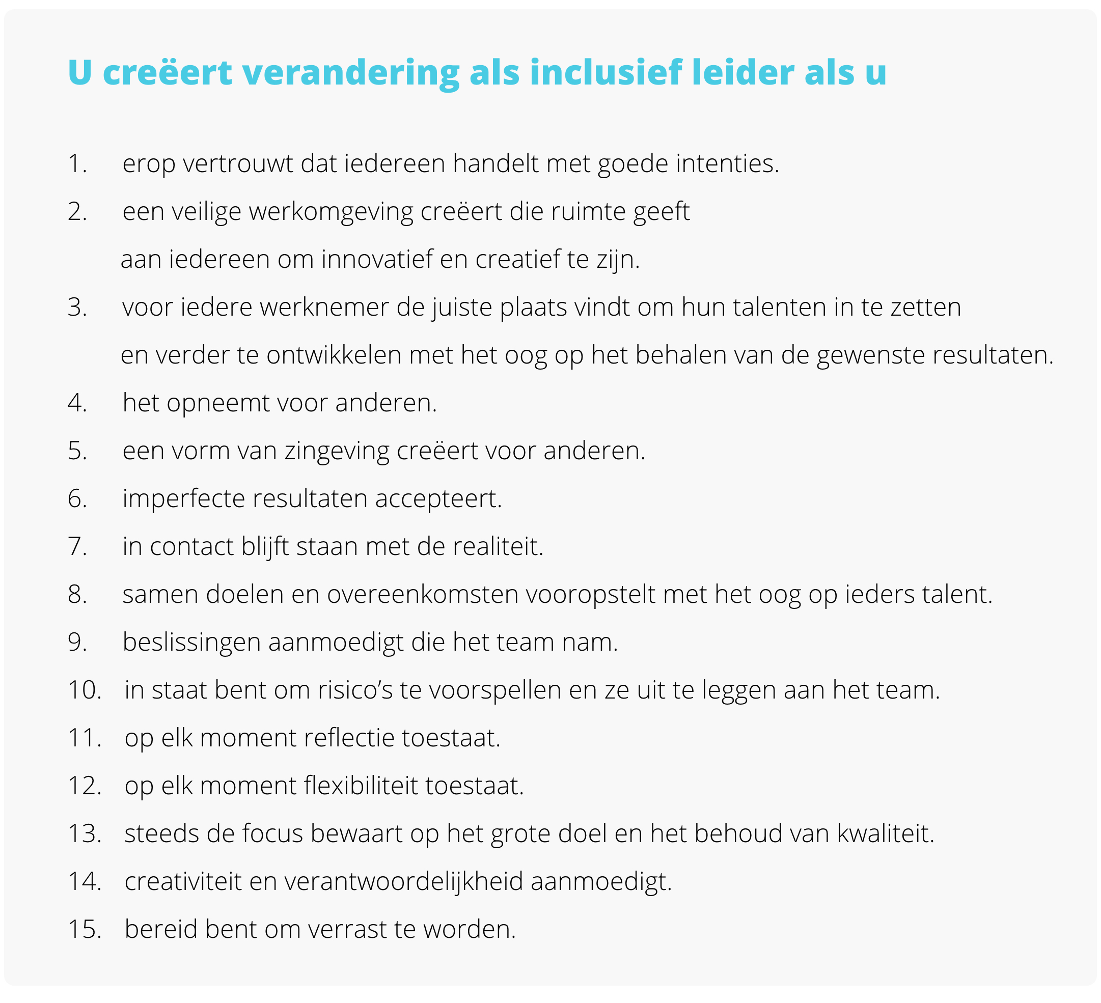 Inclusief leiderschap: verandering creëren