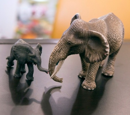 De plastic olifantjes