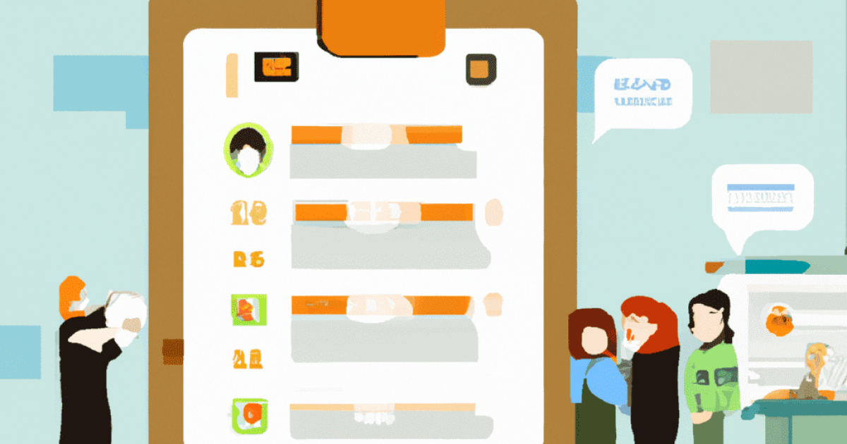 'Organizational employee survey' gecreëerd door het Dall-E, Open AI systeem. Enquête